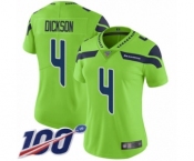 Women's Seattle Seahawks #4 Michael Dickson Limited Green Rush Vapor Untouchable 100th Season Football Jersey