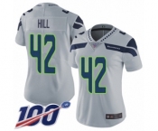 Women's Seattle Seahawks #42 Delano Hill Grey Alternate Vapor Untouchable Limited Player 100th Season Football Jersey
