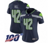 Women's Seattle Seahawks #42 Delano Hill Navy Blue Team Color Vapor Untouchable Limited Player 100th Season Football Jersey