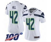 Women's Seattle Seahawks #42 Delano Hill White Vapor Untouchable Limited Player 100th Season Football Jersey