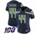 Women's Seattle Seahawks #44 Nate Orchard Navy Blue Team Color Vapor Untouchable Limited Player 100th Season Football Jersey