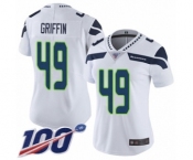 Women's Seattle Seahawks #49 Shaquem Griffin White Vapor Untouchable Limited Player 100th Season Football Jersey