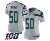 Women's Seattle Seahawks #50 K.J. Wright Grey Alternate Vapor Untouchable Limited Player 100th Season Football Jersey