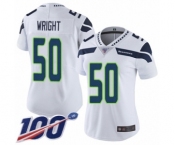 Women's Seattle Seahawks #50 K.J. Wright White Vapor Untouchable Limited Player 100th Season Football Jersey
