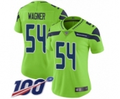 Women's Seattle Seahawks #54 Bobby Wagner Limited Green Rush Vapor Untouchable 100th Season Football Jersey