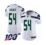 Women's Seattle Seahawks #54 Bobby Wagner White Vapor Untouchable Limited Player 100th Season Football Jersey