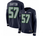 Women's Seattle Seahawks #57 Cody Barton Limited Navy Blue Therma Long Sleeve Football Jersey