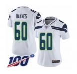 Women's Seattle Seahawks #60 Phil Haynes White Vapor Untouchable Limited Player 100th Season Football Jersey