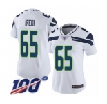 Women's Seattle Seahawks #65 Germain Ifedi White Vapor Untouchable Limited Player 100th Season Football Jersey