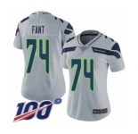 Women's Seattle Seahawks #74 George Fant Grey Alternate Vapor Untouchable Limited Player 100th Season Football Jersey