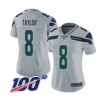 Women's Seattle Seahawks #8 Jamar Taylor Grey Alternate Vapor Untouchable Limited Player 100th Season Football Jersey