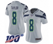 Women's Seattle Seahawks #8 Jamar Taylor Grey Alternate Vapor Untouchable Limited Player 100th Season Football Jersey
