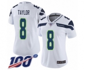 Women's Seattle Seahawks #8 Jamar Taylor White Vapor Untouchable Limited Player 100th Season Football Jersey