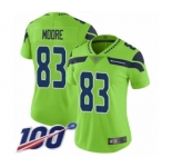 Women's Seattle Seahawks #83 David Moore Limited Green Rush Vapor Untouchable 100th Season Football Jersey