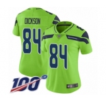 Women's Seattle Seahawks #84 Ed Dickson Limited Green Rush Vapor Untouchable 100th Season Football Jersey