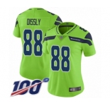 Women's Seattle Seahawks #88 Will Dissly Limited Green Rush Vapor Untouchable 100th Season Football Jersey