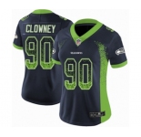 Women's Seattle Seahawks #90 Jadeveon Clowney Limited Navy Blue Rush Drift Fashion Football Jersey