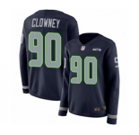 Women's Seattle Seahawks #90 Jadeveon Clowney Limited Navy Blue Therma Long Sleeve Football Jersey