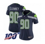 Women's Seattle Seahawks #90 Jadeveon Clowney Navy Blue Team Color Vapor Untouchable Limited Player 100th Season Football Jersey