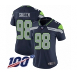 Women's Seattle Seahawks #98 Rasheem Green Navy Blue Team Color Vapor Untouchable Limited Player 100th Season Football Jersey