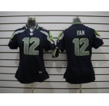 nike women nfl jerseys seattle seahawks #12 fan blue[nike limited]
