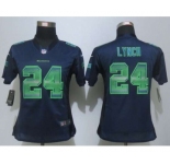 nike women nfl jerseys seattle seahawks #24 marshawn lynch blue[Strobe Limited]