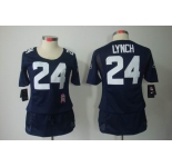 nike women nfl jerseys seattle seahawks #24 marshawn lynch blue[breast cancer awareness]