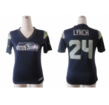 nike women nfl jerseys seattle seahawks #24 marshawn lynch field flirt fashion blue[nike 2012]