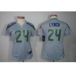nike women nfl jerseys seattle seahawks #24 marshawn lynch grey[nike limited]