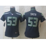 nike women nfl jerseys seattle seahawks #53 smith blue[nike]