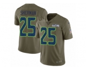Youth Nike Seattle Seahawks #25 Richard Sherman Limited Olive 2017 Salute to Service NFL Jersey