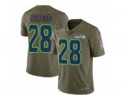 Youth Nike Seattle Seahawks #28 Justin Coleman Limited Olive 2017 Salute to Service NFL Jersey
