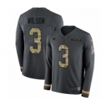 Youth Nike Seattle Seahawks #3 Russell Wilson Limited Black Salute to Service Therma Long Sleeve NFL Jersey