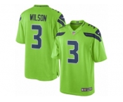 Youth Nike Seattle Seahawks #3 Russell Wilson Limited Green Rush NFL Jerseys
