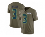 Youth Nike Seattle Seahawks #3 Russell Wilson Limited Olive 2017 Salute to Service NFL Jersey