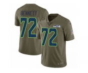 Youth Nike Seattle Seahawks #72 Michael Bennett Limited Olive 2017 Salute to Service NFL Jersey