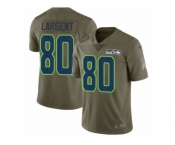 Youth Nike Seattle Seahawks #80 Steve Largent Limited Olive 2017 Salute to Service NFL Jersey