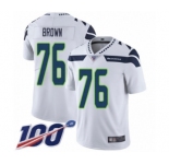 Youth Seattle Seahawks #76 Duane Brown White Vapor Untouchable Limited Player 100th Season Football Jersey