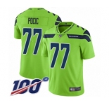 Youth Seattle Seahawks #77 Ethan Pocic Limited Green Rush Vapor Untouchable 100th Season Football Jersey
