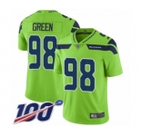 Youth Seattle Seahawks #98 Rasheem Green Limited Green Rush Vapor Untouchable 100th Season Football Jersey