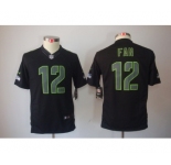nike youth nfl jerseys seattle seahawks #12 fan black[nike impact limited]