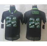 nike youth nfl jerseys seattle seahawks #24 lynch black[nike united sideline]