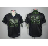 nike youth nfl jerseys seattle seahawks #24 marshawn lynch black[nike lights out]