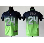 nike youth nfl jerseys seattle seahawks #24 marshawn lynch blue-green[Elite drift fashion][second version]