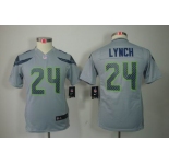 nike youth nfl jerseys seattle seahawks #24 marshawn lynch grey[nike limited]