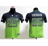 nike youth nfl jerseys seattle seahawks #25 sherman blue-green[nike drift fashion][second version]