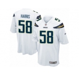 Men Nike Los Angeles Chargers #58 Nigel Harris Game White NFL Jersey