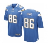 Men's Nike San Diego Chargers #86 Hunter Henry Game Electric Blue Alternate NFL Jersey