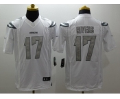 Nike San Diego Chargers #17 Philip Rivers Platinum White Jerseys[Game]