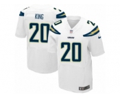 Men Nike Los Angeles Chargers #20 Desmond King Elite White NFL Jersey